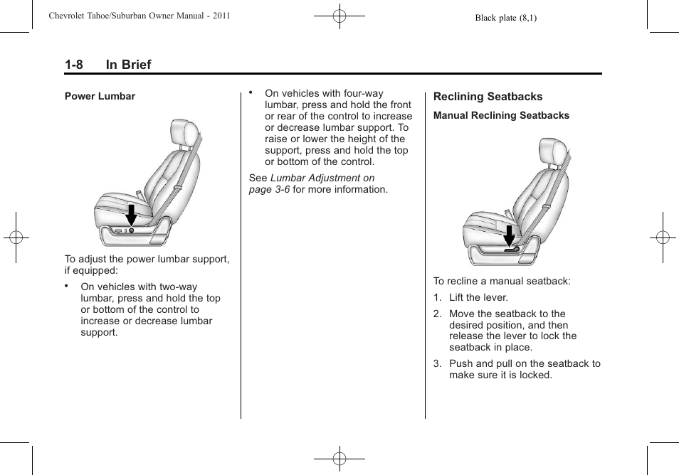 8 in brief | CHEVROLET 2011 Suburban User Manual | Page 14 / 522