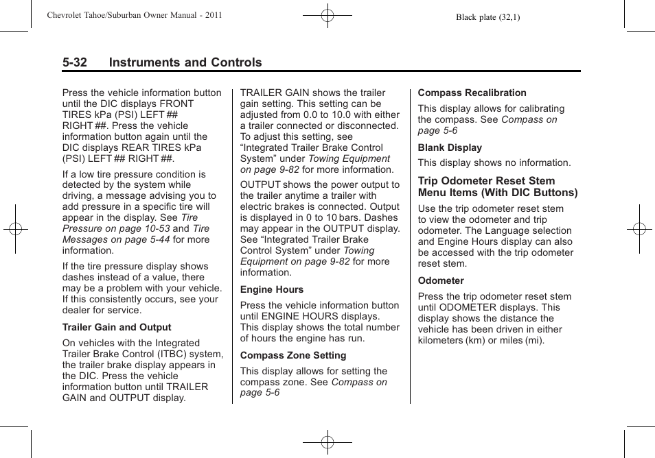 32 instruments and controls | CHEVROLET 2011 Suburban User Manual | Page 174 / 522