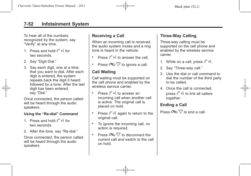 52 infotainment system | CHEVROLET 2011 Suburban User Manual | Page 264 / 522