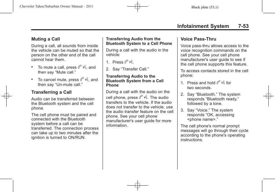 Infotainment system 7-53 | CHEVROLET 2011 Suburban User Manual | Page 265 / 522