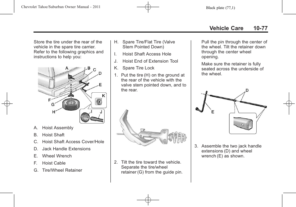 Vehicle care 10-77 | CHEVROLET 2011 Suburban User Manual | Page 451 / 522