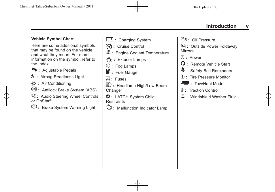 CHEVROLET 2011 Suburban User Manual | Page 5 / 522