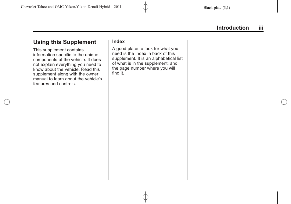 Using this supplement | CHEVROLET 2011 Tahoe User Manual | Page 3 / 98