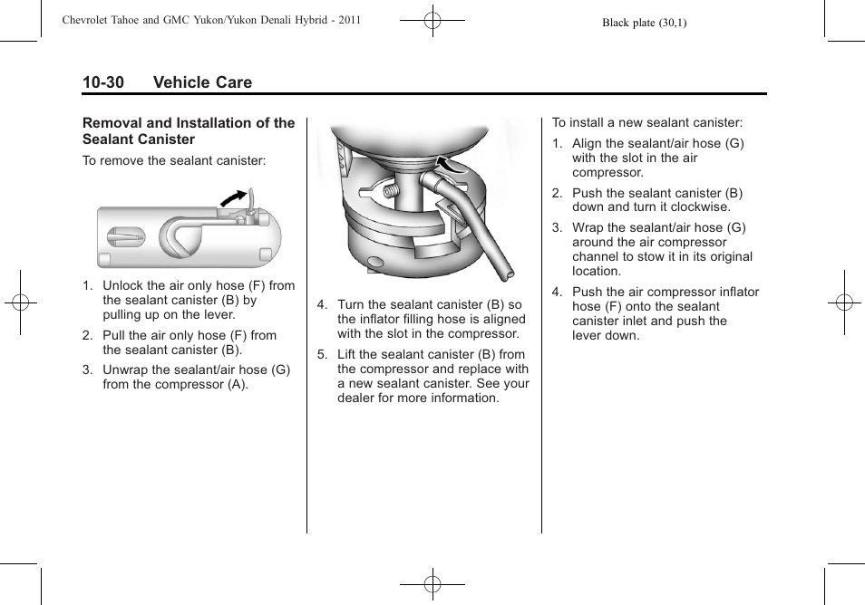 30 vehicle care | CHEVROLET 2011 Tahoe User Manual | Page 78 / 98