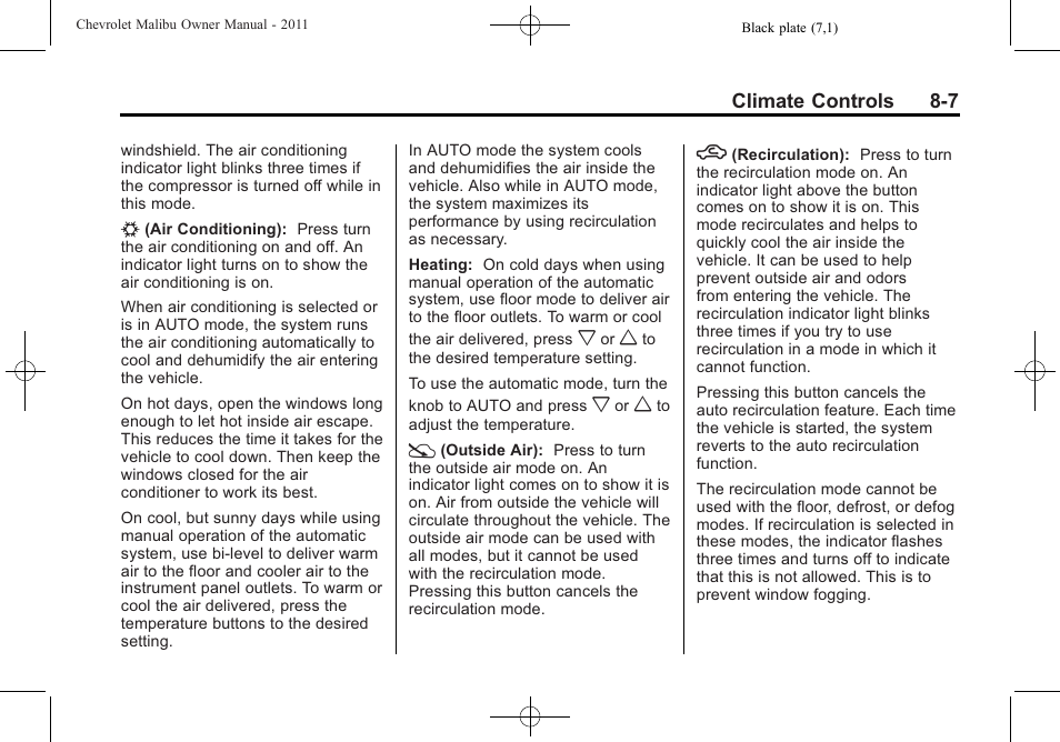 CHEVROLET 2011 Malibu User Manual | Page 195 / 390