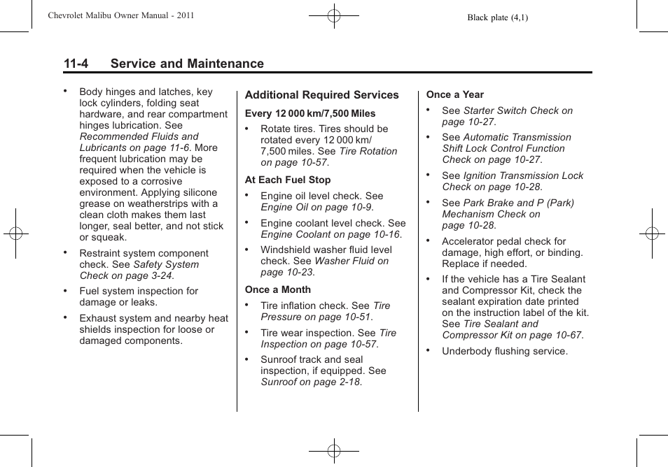 4 service and maintenance | CHEVROLET 2011 Malibu User Manual | Page 348 / 390