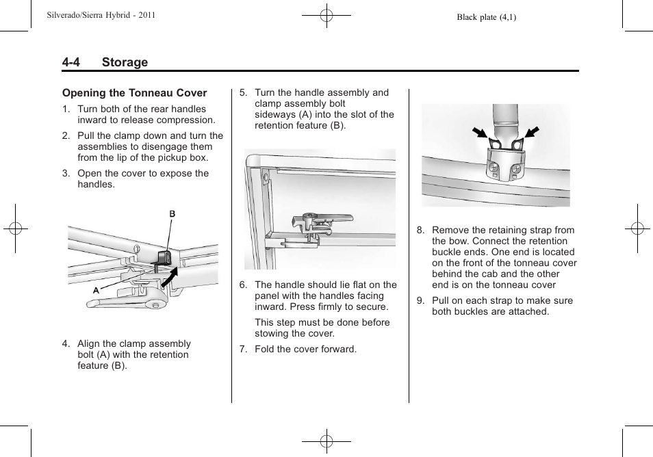 4 storage | CHEVROLET 2011 Silverado User Manual | Page 12 / 80