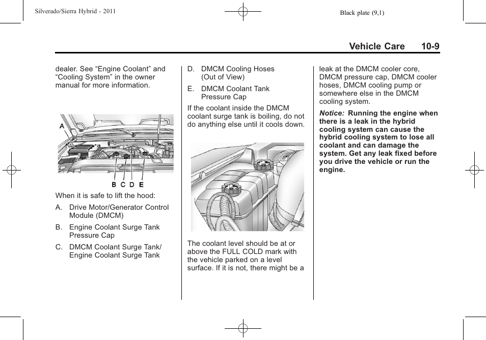 Vehicle care 10-9 | CHEVROLET 2011 Silverado User Manual | Page 55 / 80