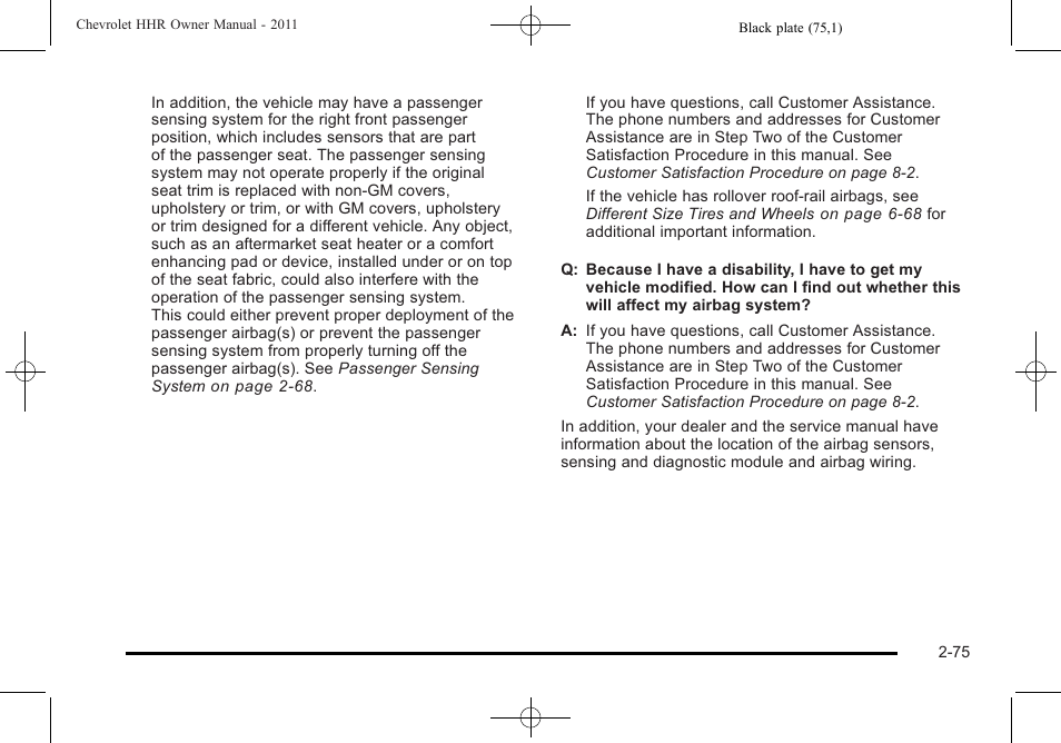 CHEVROLET 2011 HHR User Manual | Page 109 / 444