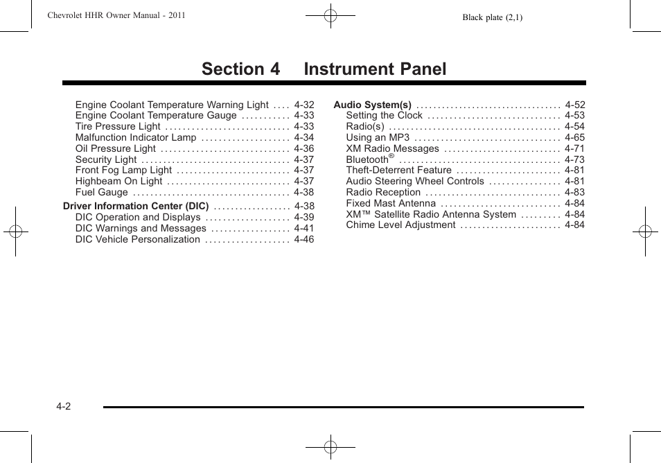 CHEVROLET 2011 HHR User Manual | Page 168 / 444