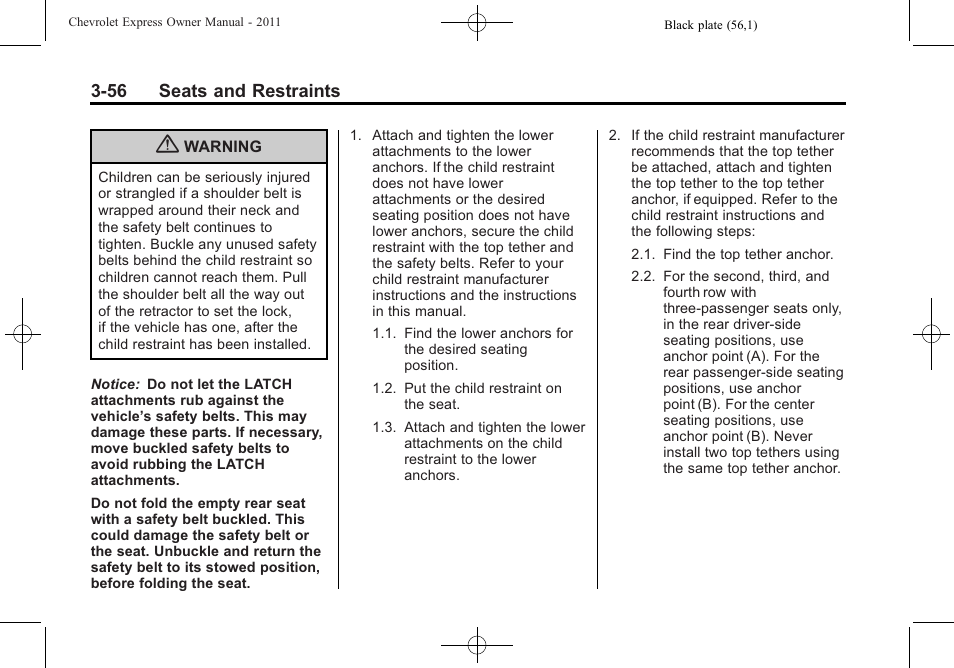 CHEVROLET 2011 Express User Manual | Page 104 / 424