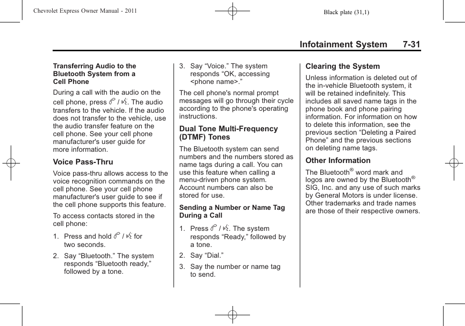 CHEVROLET 2011 Express User Manual | Page 205 / 424