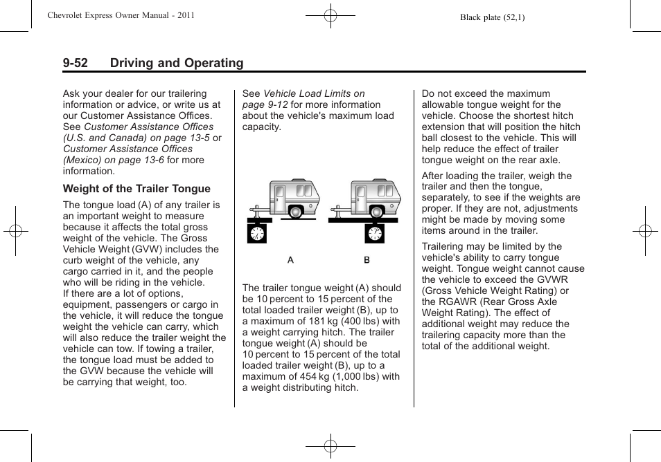 52 driving and operating | CHEVROLET 2011 Express User Manual | Page 266 / 424