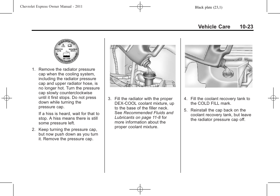 Vehicle care 10-23 | CHEVROLET 2011 Express User Manual | Page 293 / 424