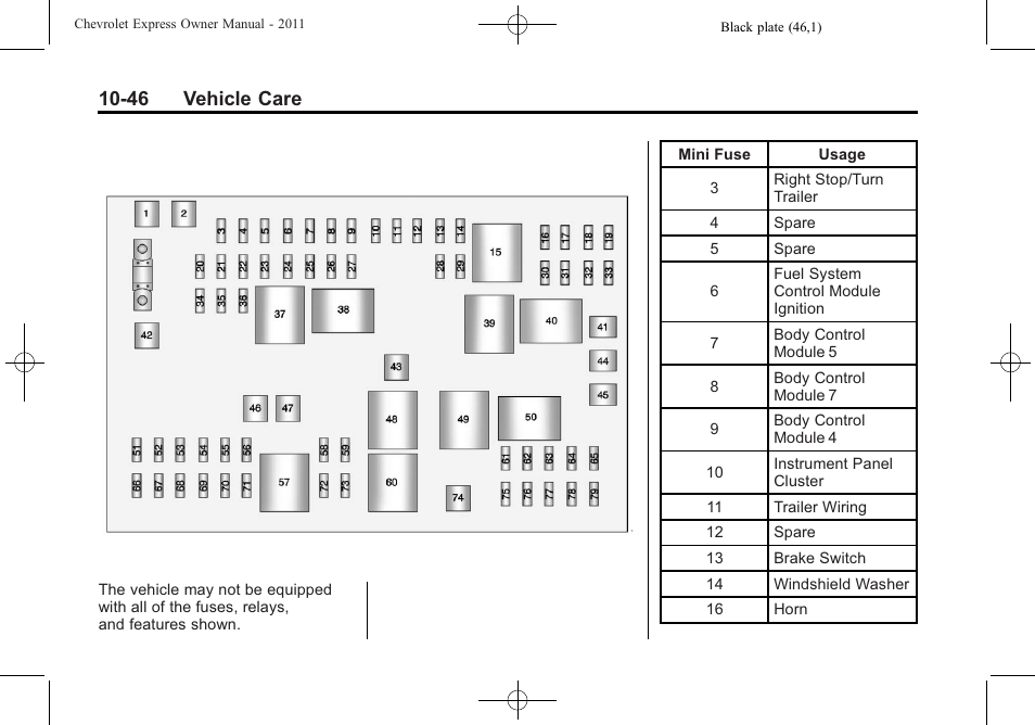 46 vehicle care | CHEVROLET 2011 Express User Manual | Page 316 / 424