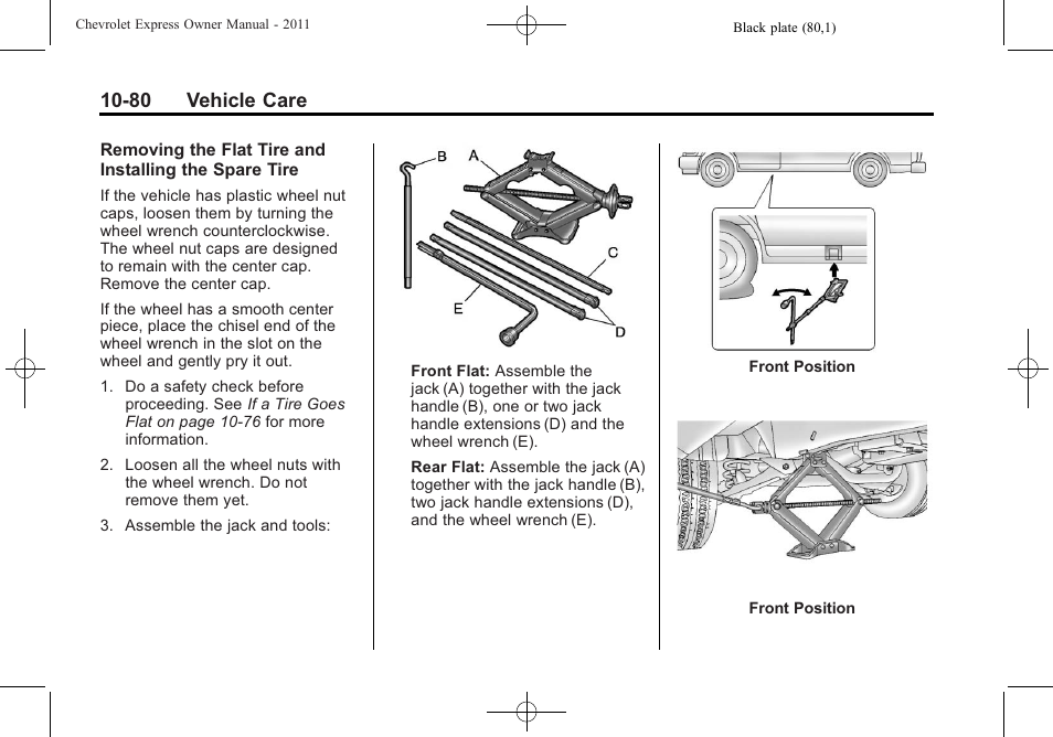 80 vehicle care | CHEVROLET 2011 Express User Manual | Page 350 / 424