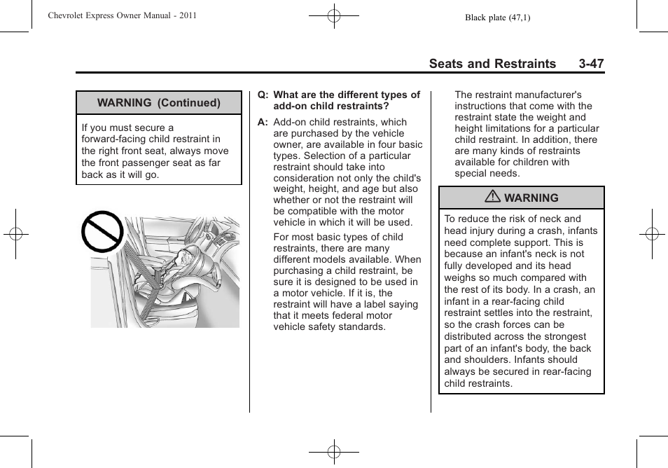 CHEVROLET 2011 Express User Manual | Page 95 / 424