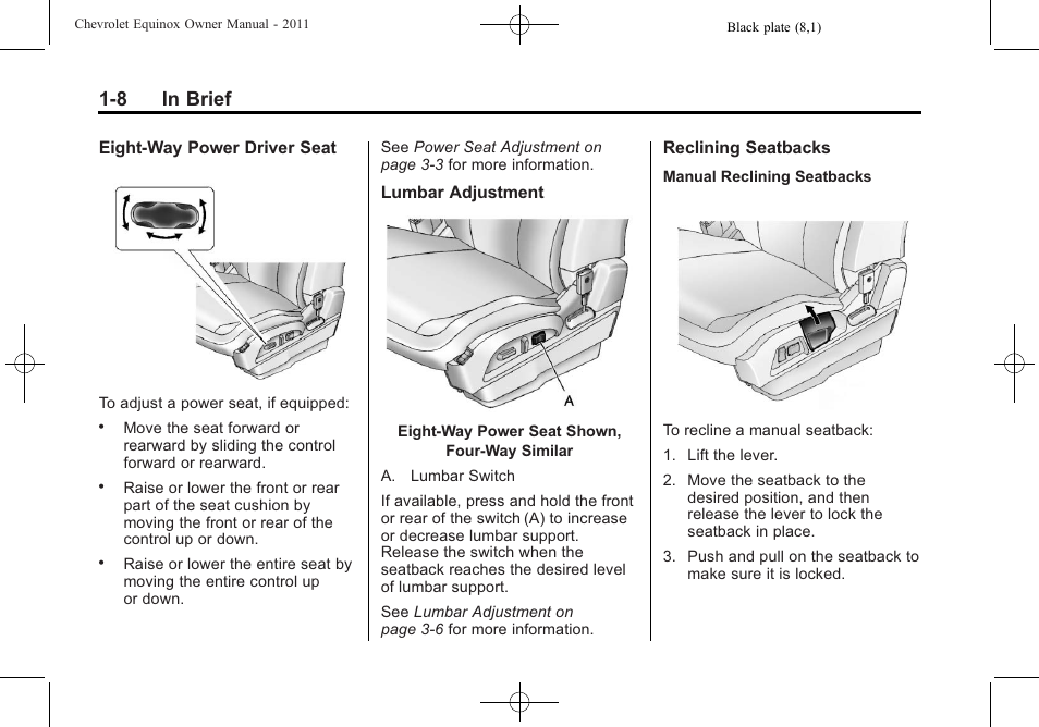 8 in brief | CHEVROLET 2011 Equinox User Manual | Page 14 / 416