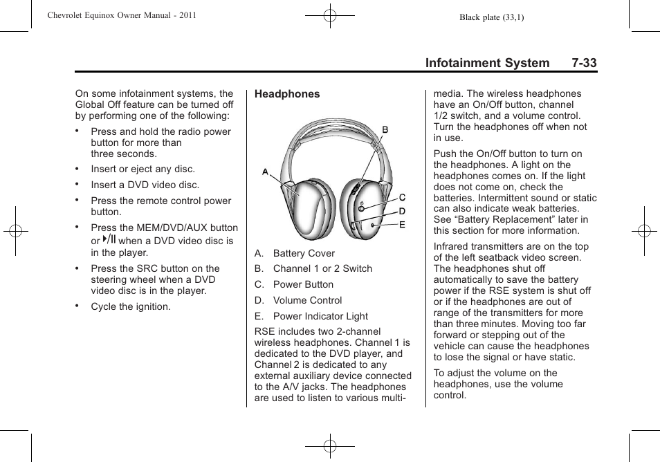 Infotainment system 7-33 | CHEVROLET 2011 Equinox User Manual | Page 189 / 416