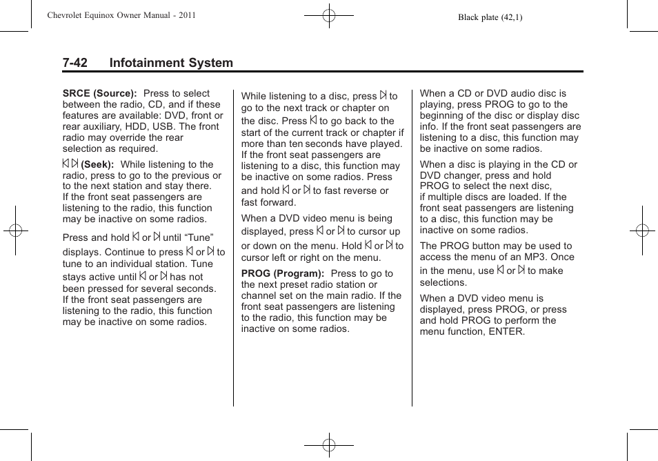 CHEVROLET 2011 Equinox User Manual | Page 198 / 416