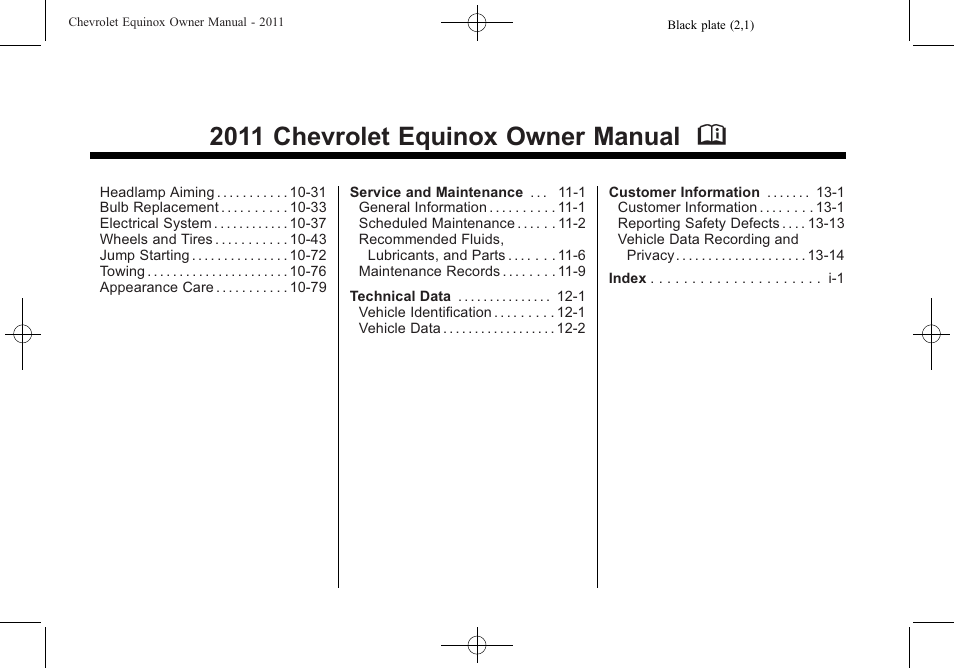 2011 chevrolet equinox owner manual m | CHEVROLET 2011 Equinox User Manual | Page 2 / 416