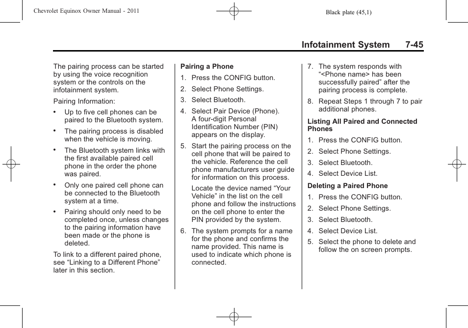 Infotainment system 7-45 | CHEVROLET 2011 Equinox User Manual | Page 201 / 416