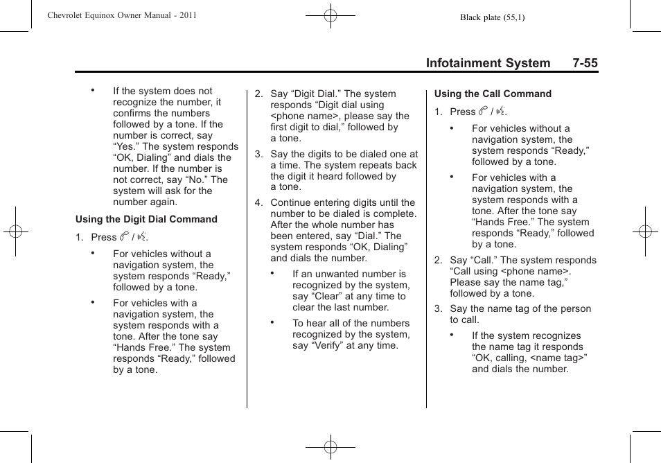 Infotainment system 7-55 | CHEVROLET 2011 Equinox User Manual | Page 211 / 416