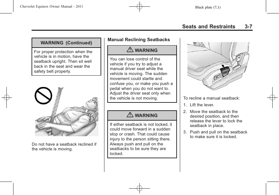 CHEVROLET 2011 Equinox User Manual | Page 61 / 416