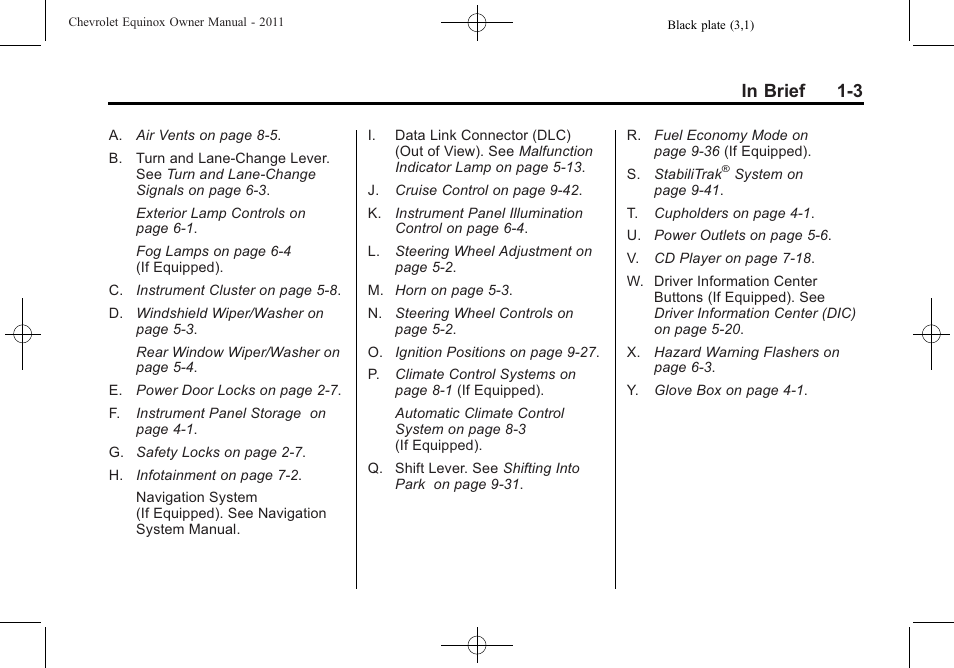CHEVROLET 2011 Equinox User Manual | Page 9 / 416