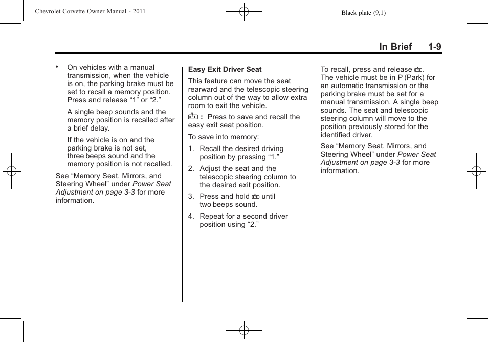 CHEVROLET 2011 Corvette User Manual | Page 15 / 436