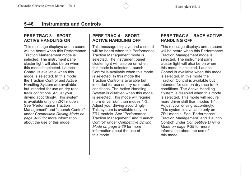 CHEVROLET 2011 Corvette User Manual | Page 168 / 436