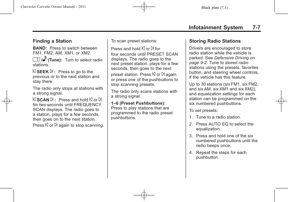 CHEVROLET 2011 Corvette User Manual | Page 207 / 436