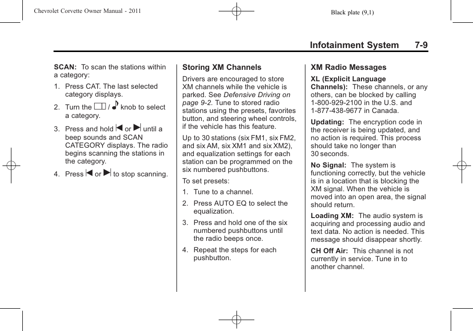 CHEVROLET 2011 Corvette User Manual | Page 209 / 436