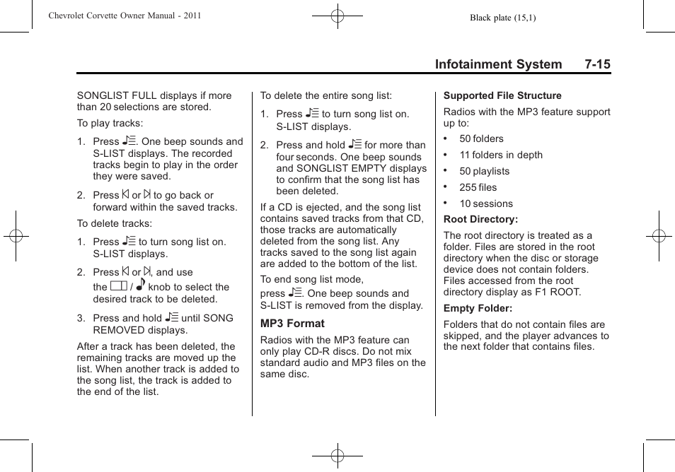 CHEVROLET 2011 Corvette User Manual | Page 215 / 436