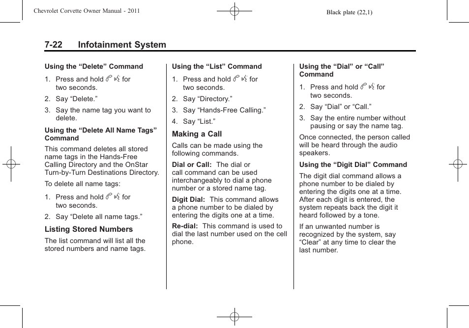 CHEVROLET 2011 Corvette User Manual | Page 222 / 436