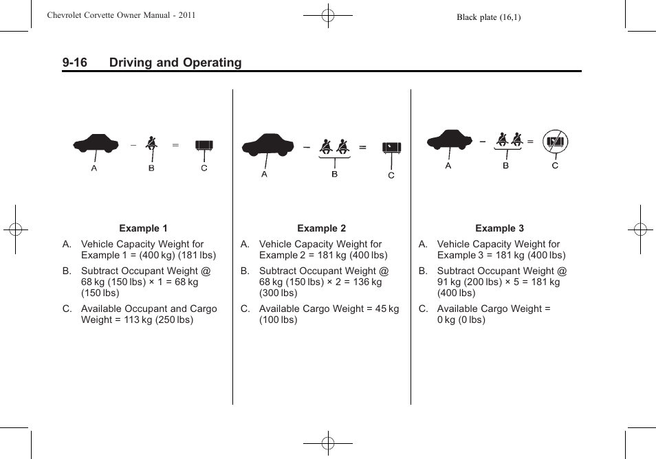 16 driving and operating | CHEVROLET 2011 Corvette User Manual | Page 250 / 436