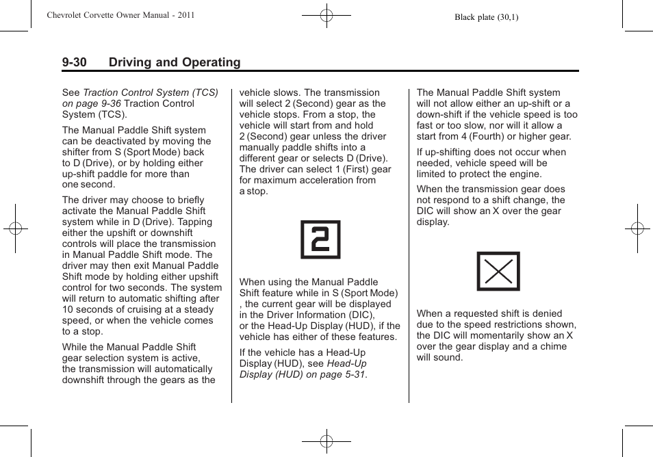 30 driving and operating | CHEVROLET 2011 Corvette User Manual | Page 264 / 436