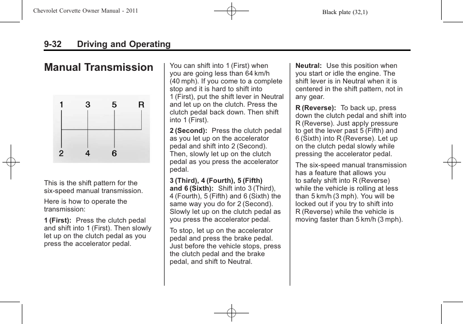 Manual transmission, Manual transmission -32, Container | CHEVROLET 2011 Corvette User Manual | Page 266 / 436
