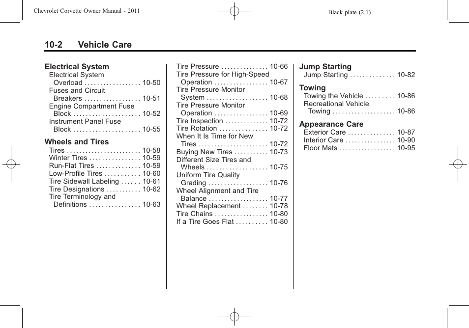 2 vehicle care | CHEVROLET 2011 Corvette User Manual | Page 292 / 436