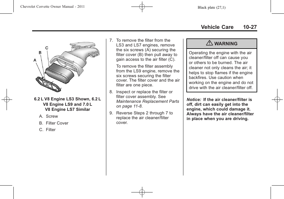 CHEVROLET 2011 Corvette User Manual | Page 317 / 436