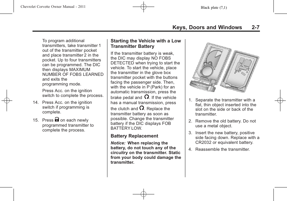 CHEVROLET 2011 Corvette User Manual | Page 39 / 436