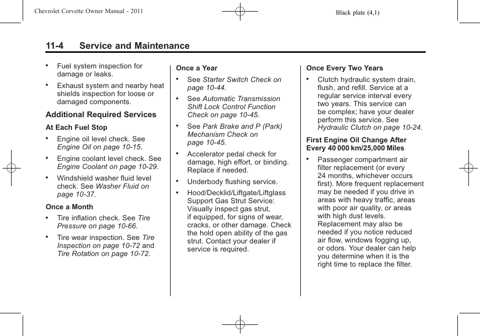 4 service and maintenance | CHEVROLET 2011 Corvette User Manual | Page 390 / 436