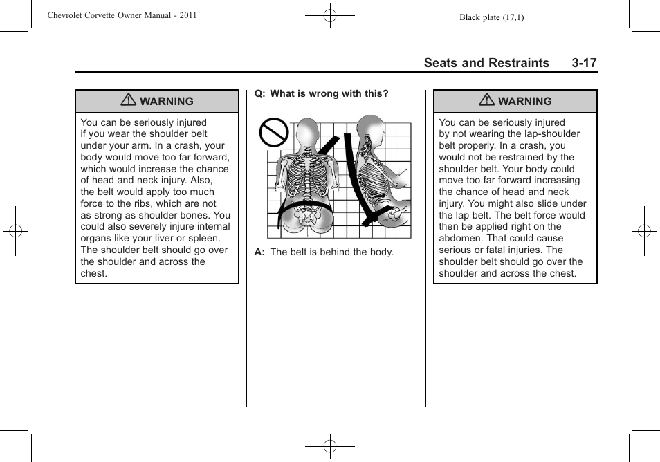 CHEVROLET 2011 Corvette User Manual | Page 83 / 436