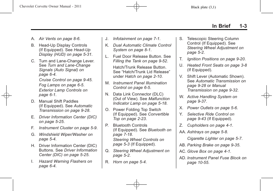 CHEVROLET 2011 Corvette User Manual | Page 9 / 436