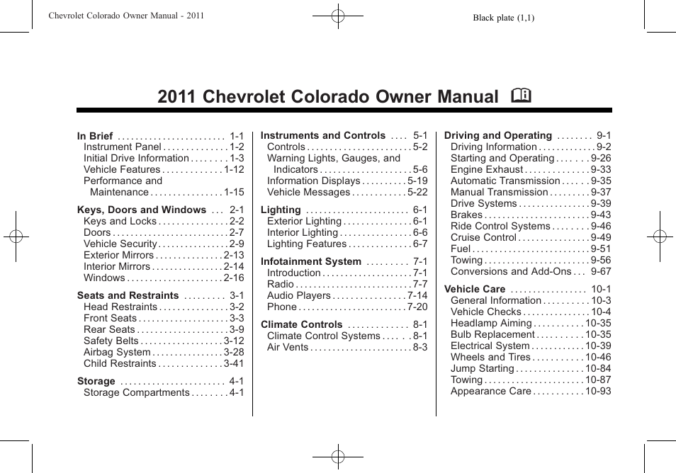 CHEVROLET 2011 Colorado User Manual | 394 pages