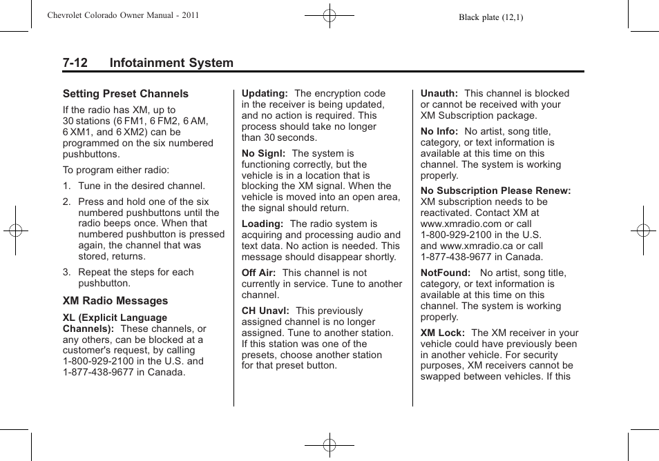 12 infotainment system | CHEVROLET 2011 Colorado User Manual | Page 158 / 394