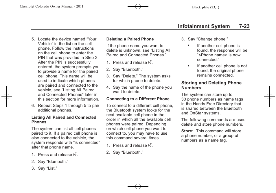 Infotainment system 7-23 | CHEVROLET 2011 Colorado User Manual | Page 169 / 394