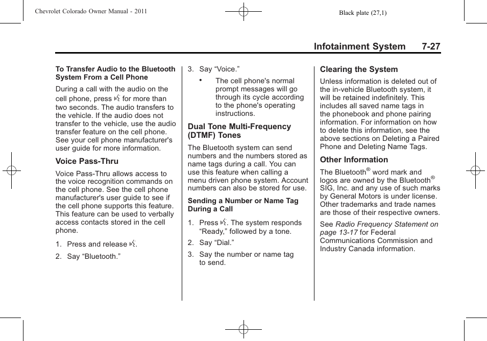 Infotainment system 7-27 | CHEVROLET 2011 Colorado User Manual | Page 173 / 394