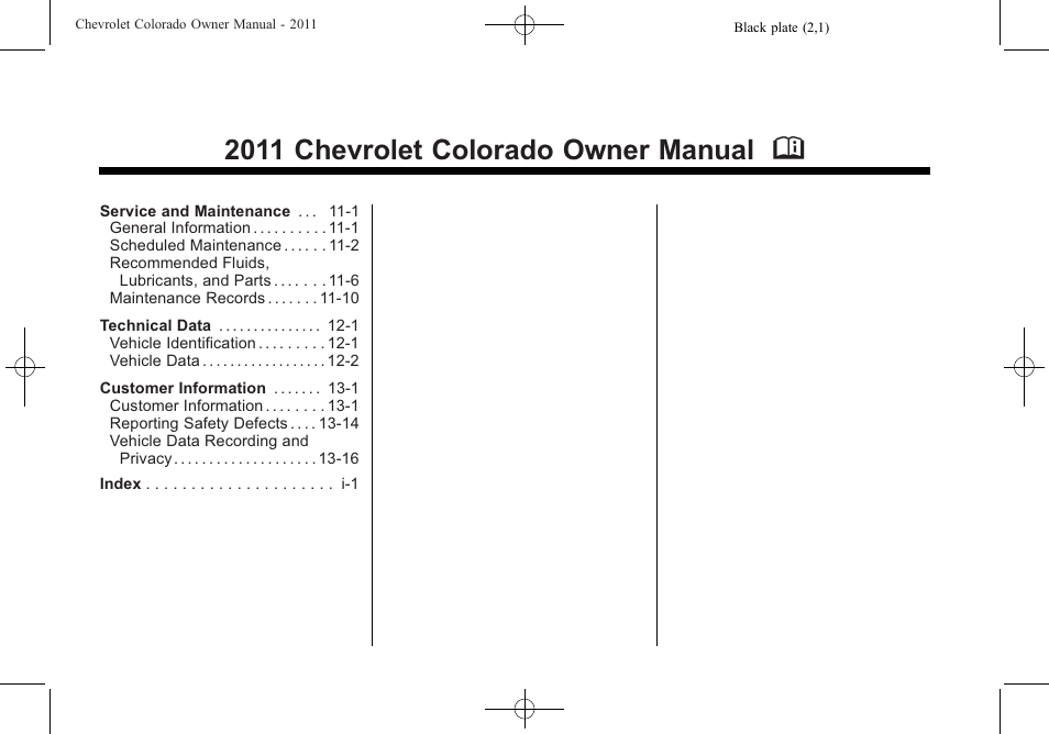 2011 chevrolet colorado owner manual m | CHEVROLET 2011 Colorado User Manual | Page 2 / 394