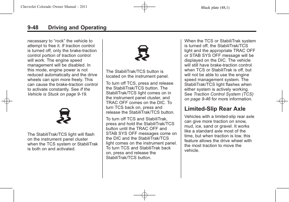 Limited-slip rear axle, Limited-slip rear axle -48 | CHEVROLET 2011 Colorado User Manual | Page 226 / 394